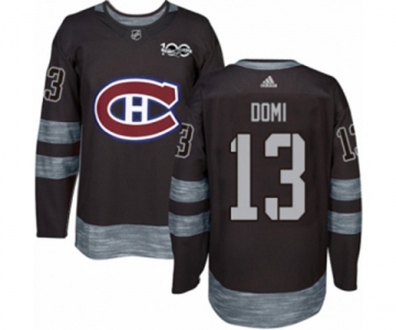 Adidas Montreal Canadiens #13 Max Domi Authentic Black 1917-2017 100th Anniversary NHL Jersey