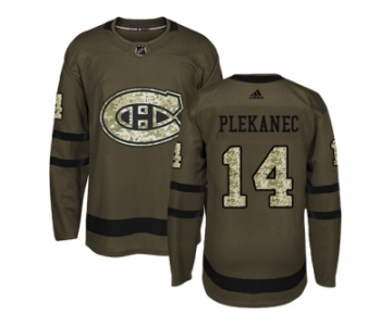 Adidas Montreal Canadiens #14 Tomas Plekanec Green Salute to Service Stitched NHL Jersey