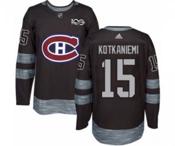 Adidas Montreal Canadiens #15 Jesperi Kotkaniemi Authentic Black 1917-2017 100th Anniversary NHL Jersey
