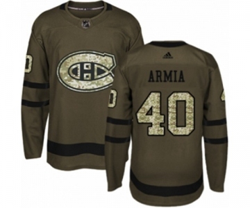 Adidas Montreal Canadiens #40 Joel Armia Authentic Green Salute to Service NHL Jersey