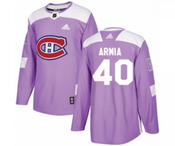 Adidas Montreal Canadiens #40 Joel Armia Authentic Purple Fights Cancer Practice NHL Jersey