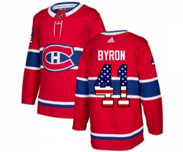 Adidas Montreal Canadiens #41 Paul Byron Authentic Red USA Flag Fashion NHL Jersey