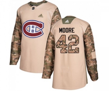 Adidas Montreal Canadiens #42 Dominic Moore Authentic Camo Veterans Day Practice NHL Jersey