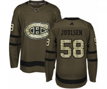 Adidas Montreal Canadiens #58 Noah Juulsen Authentic Green Salute to Service NHL Jersey