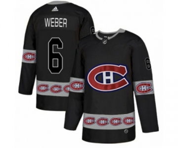 Adidas Montreal Canadiens #6 Shea Weber Authentic Black Team Logo Fashion NHL Jersey