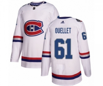 Adidas Montreal Canadiens #61 Xavier Ouellet Authentic White 2017 100 Classic NHL Jersey
