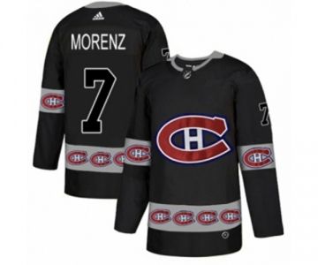 Adidas Montreal Canadiens #7 Howie Morenz Authentic Black Team Logo Fashion NHL Jersey