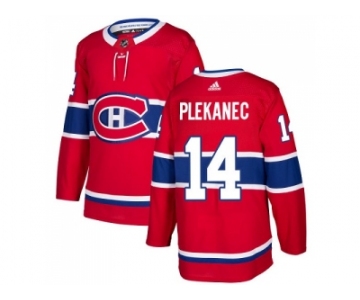 Men Adidas Montreal Canadiens #14 Tomas Plekanec Red Home Authentic Stitched NHL Jersey