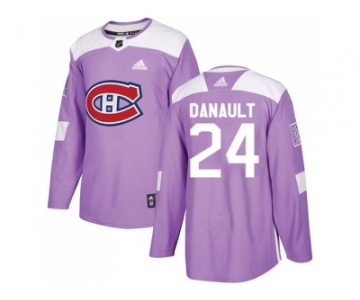 Men Adidas Montreal Canadiens #24 Phillip Danault Purple Authentic Fights Cancer Stitched NHL Jersey