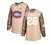 Men Adidas Montreal Canadiens #26 Jeff Petry Camo Authentic 2017 Veterans Day Stitched NHL Jersey