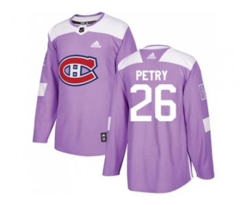 Men Adidas Montreal Canadiens #26 Jeff Petry Purple Authentic Fights Cancer Stitched NHL Jersey