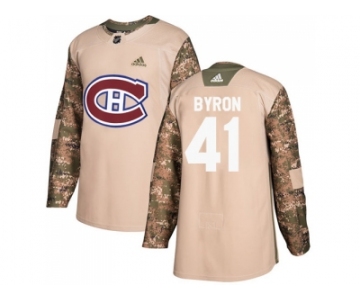 Men Adidas Montreal Canadiens #41 Paul Byron Camo Authentic 2017 Veterans Day Stitched NHL Jersey