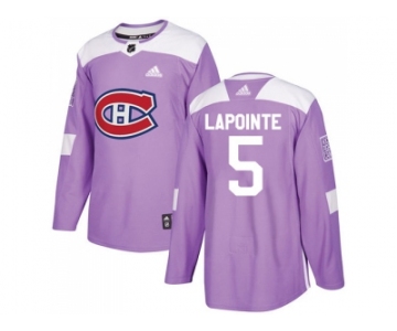 Men Adidas Montreal Canadiens #5 Guy Lapointe Purple Authentic Fights Cancer Stitched NHL Jersey