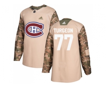 Men Adidas Montreal Canadiens #77 Pierre Turgeon Camo Authentic 2017 Veterans Day Stitched NHL Jersey