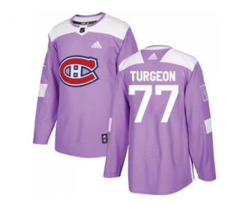 Men Adidas Montreal Canadiens #77 Pierre Turgeon Purple Authentic Fights Cancer Stitched NHL Jersey
