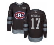 Men's Adidas Montreal Canadiens #17 Torrey Mitchell Authentic Black 1917-2017 100th Anniversary NHL Jersey