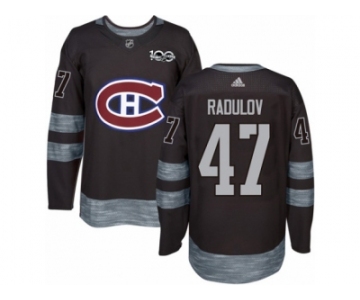 Men's Adidas Montreal Canadiens #47 Alexander Radulov Authentic Black 1917-2017 100th Anniversary NHL Jersey