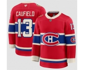Men's Montreal Canadiens #13 Cole Caufield Red 2026 Heritage Classic Premium Stitched Jersey
