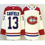 Men's Montreal Canadiens #13 Cole Caufield White Authentic Jersey
