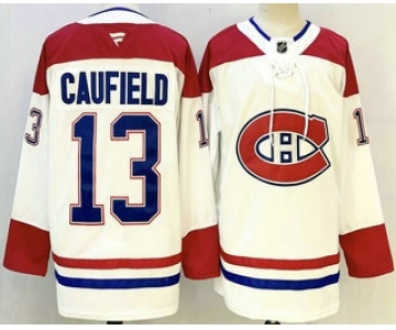 Men's Montreal Canadiens #13 Cole Caufield White Authentic Jersey