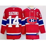 Men's Montreal Canadiens #14 Nick Suzuki Red 2024-25 Stitched Jersey