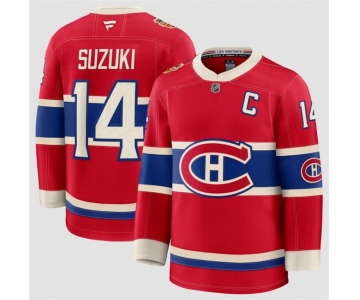 Men's Montreal Canadiens #14 Nick Suzuki Red 2026 Heritage Classic Premium Stitched Jersey