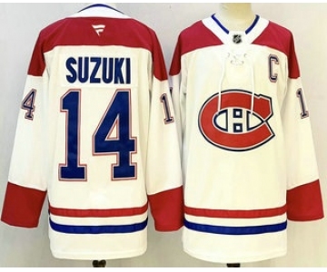 Men's Montreal Canadiens #14 Nick Suzuki White Authentic Jersey