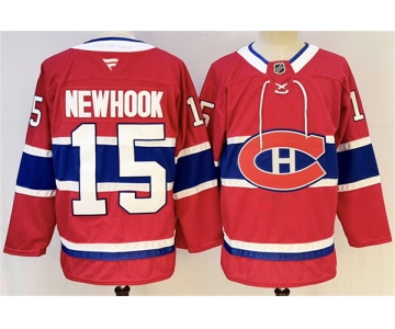 Men's Montreal Canadiens #15 Alex Newhook Red 2024-25 Stitched Jersey