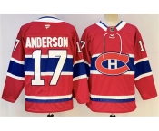 Men's Montreal Canadiens #17 Josh Anderson Red 2024-25 Stitched Jersey