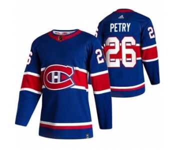 Men's Montreal Canadiens #26 Jeff Petry Blue 2020-21 Reverse Retro Alternate Hockey Jersey