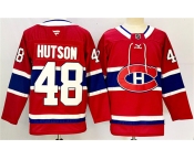 Men's Montreal Canadiens #48 Lane Hutson Red 2024-25 Stitched Jersey