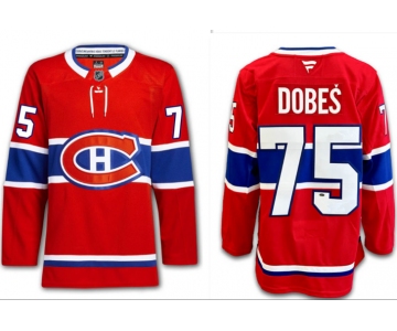 Men's Montreal Canadiens #75 Jakub Dobes Red 2024-25 Stitched Jersey