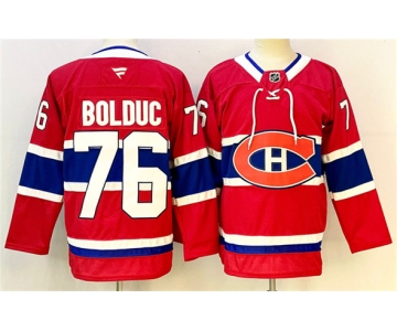 Men's Montreal Canadiens #76 Zack Bolduc Red 2024-25 Stitched Jersey