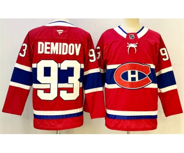 Men's Montreal Canadiens #93 Ivan Demidov Red 2024-25 Stitched Jersey