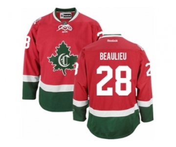 Men's Reebok Montreal Canadiens #28 Nathan Beaulieu Authentic Red New CD NHL Jersey