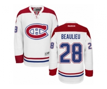 Men's Reebok Montreal Canadiens #28 Nathan Beaulieu Authentic White Away NHL Jersey