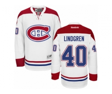 Men's Reebok Montreal Canadiens #40 Charlie Lindgren Authentic White Away NHL Jersey