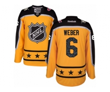 Men's Reebok Montreal Canadiens #6 Shea Weber Authentic Yellow Atlantic Division 2017 All-Star NHL Jersey