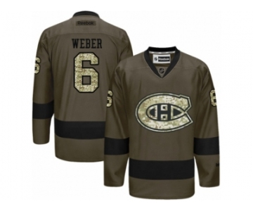 Men's Reebok Montreal Canadiens #6 Shea Weber Premier Green Salute to Service NHL Jersey