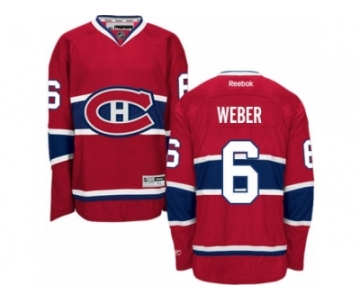 Men's Reebok Montreal Canadiens #6 Shea Weber Premier Red Home NHL Jersey