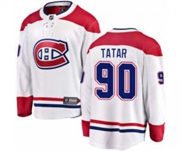 Montreal Canadiens #90 Tomas Tatar Authentic White Away Fanatics Branded Breakaway NHL Jersey