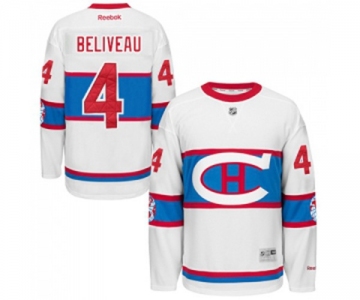 Reebok Montreal Canadiens #4 Jean Beliveau Authentic White 2016 Winter Classic NHL Jersey