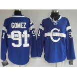 nhl montreal canadiens #91 gomez blue