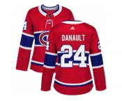 Women Adidas Montreal Canadiens #24 Phillip Danault Red Home Authentic Stitched NHL Jersey