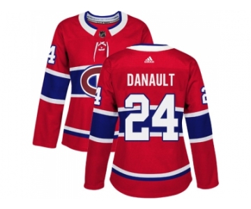Women Adidas Montreal Canadiens #24 Phillip Danault Red Home Authentic Stitched NHL Jersey