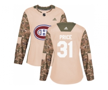 Women Adidas Montreal Canadiens #31 Carey Price Camo Authentic 2017 Veterans Day Stitched NHL Jersey
