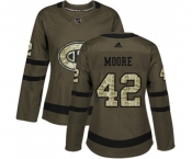 Women Adidas Montreal Canadiens #42 Dominic Moore Authentic Green Salute to Service NHL Jersey