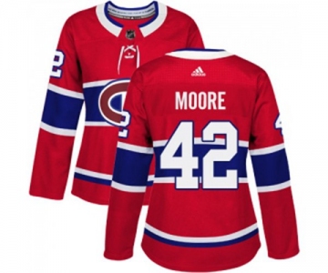 Women Adidas Montreal Canadiens #42 Dominic Moore Premier Red Home NHL Jersey