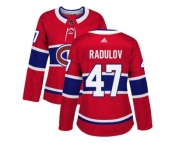 Women Adidas Montreal Canadiens #47 Alexander Radulov Red Home Authentic Stitched NHL Jersey