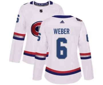 Women Adidas Montreal Canadiens #6 Shea Weber Authentic White 2017 100 Classic NHL Jersey